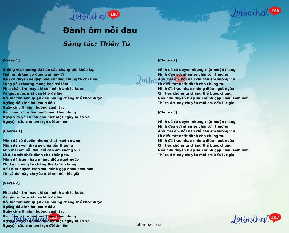 Đành ôm nỗi đau