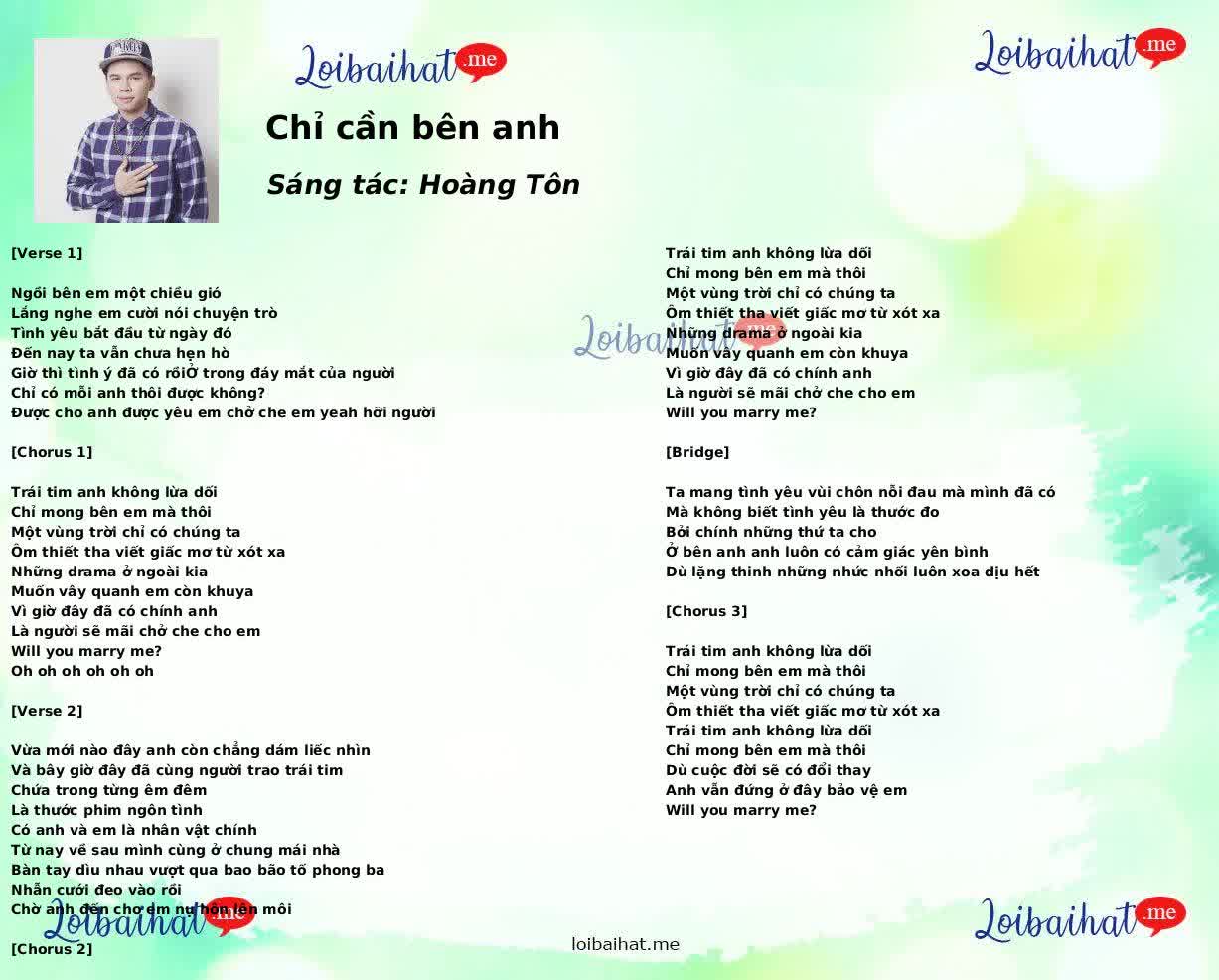 Chỉ cần bên anh