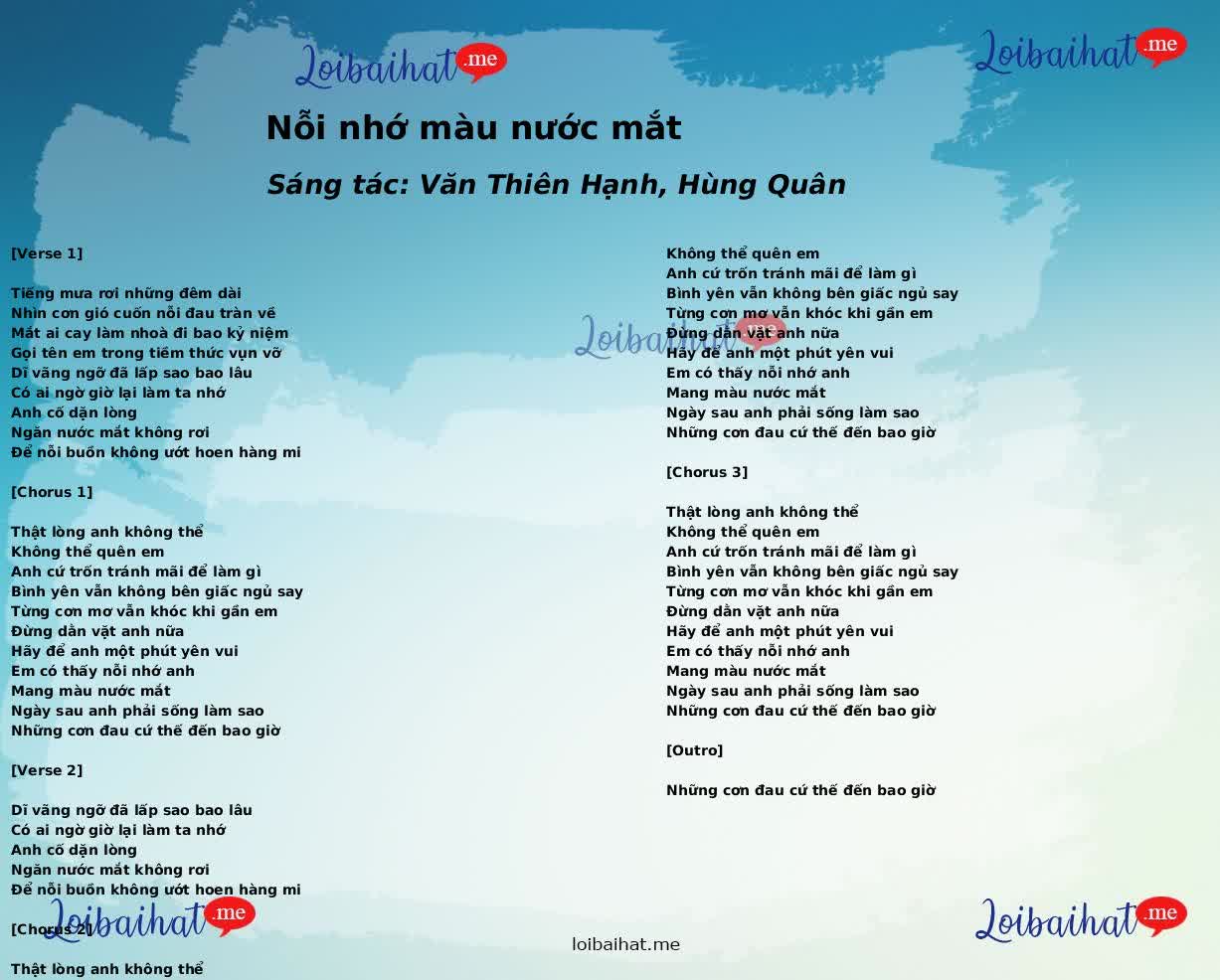 Nỗi nhớ màu nước mắt