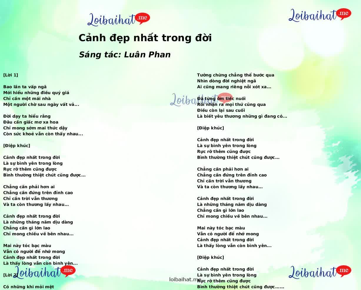 Cảnh đẹp nhất trong đời
