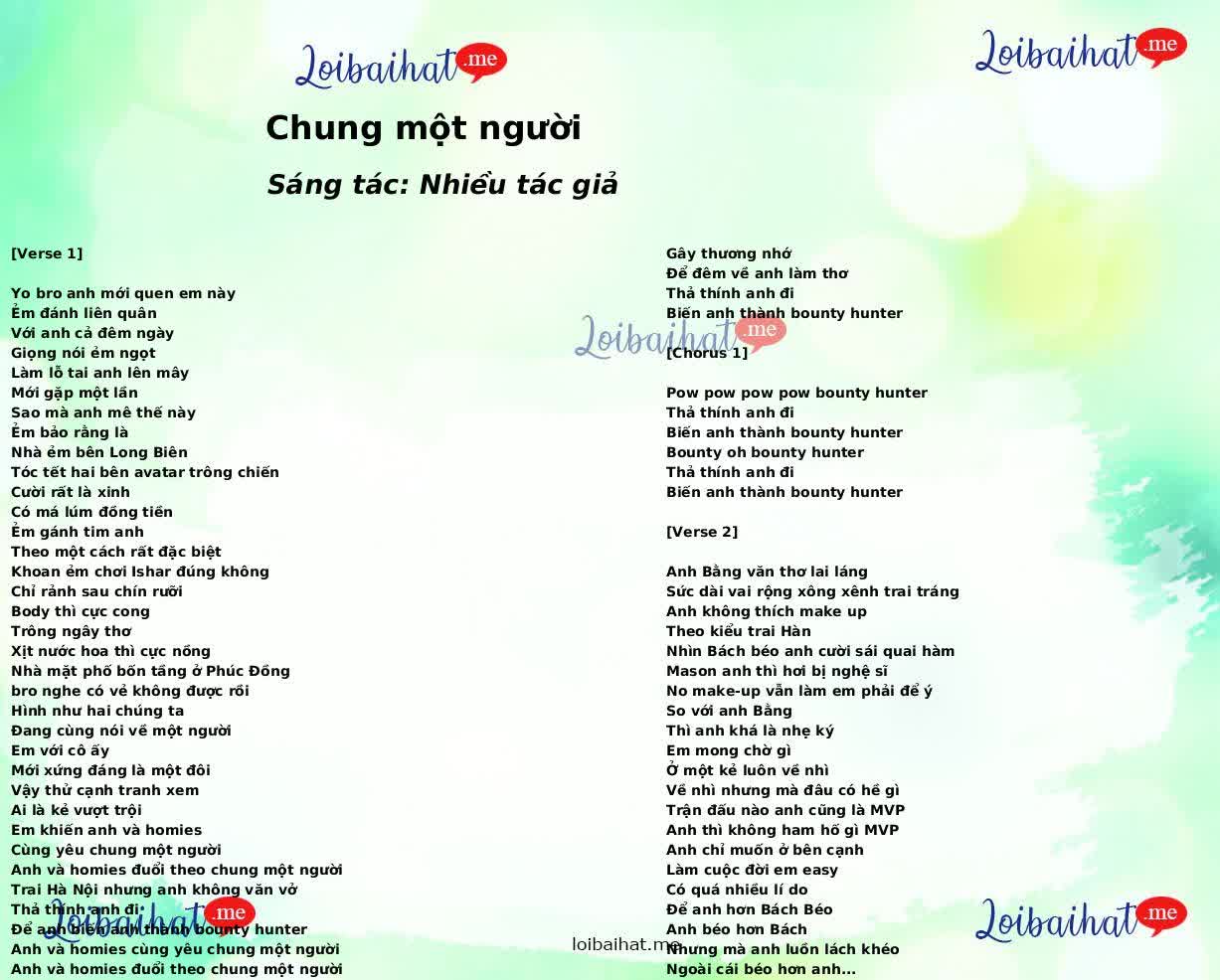 Chung một người
