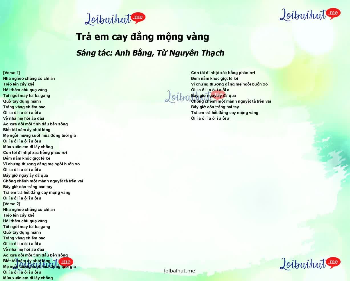 Trả em cay đắng mộng vàng