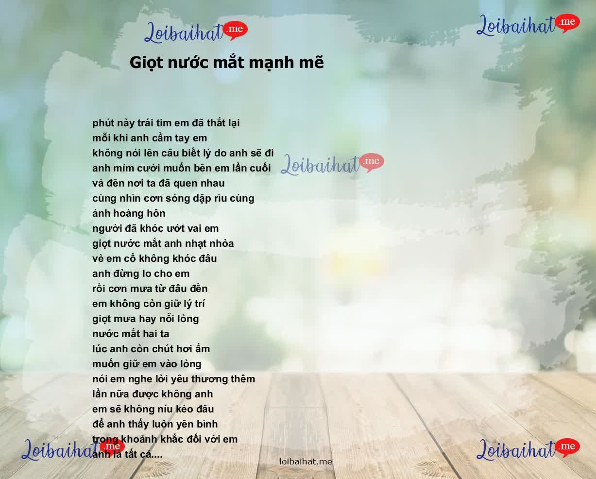 Giọt nước mắt mạnh mẽ