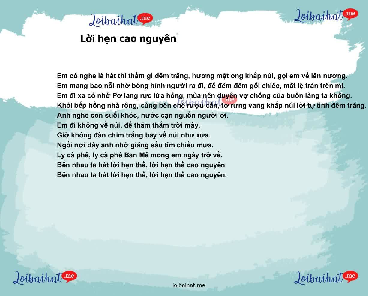 Lời hẹn cao nguyên