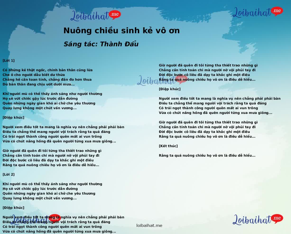 Nuông chiều sinh kẻ vô ơn