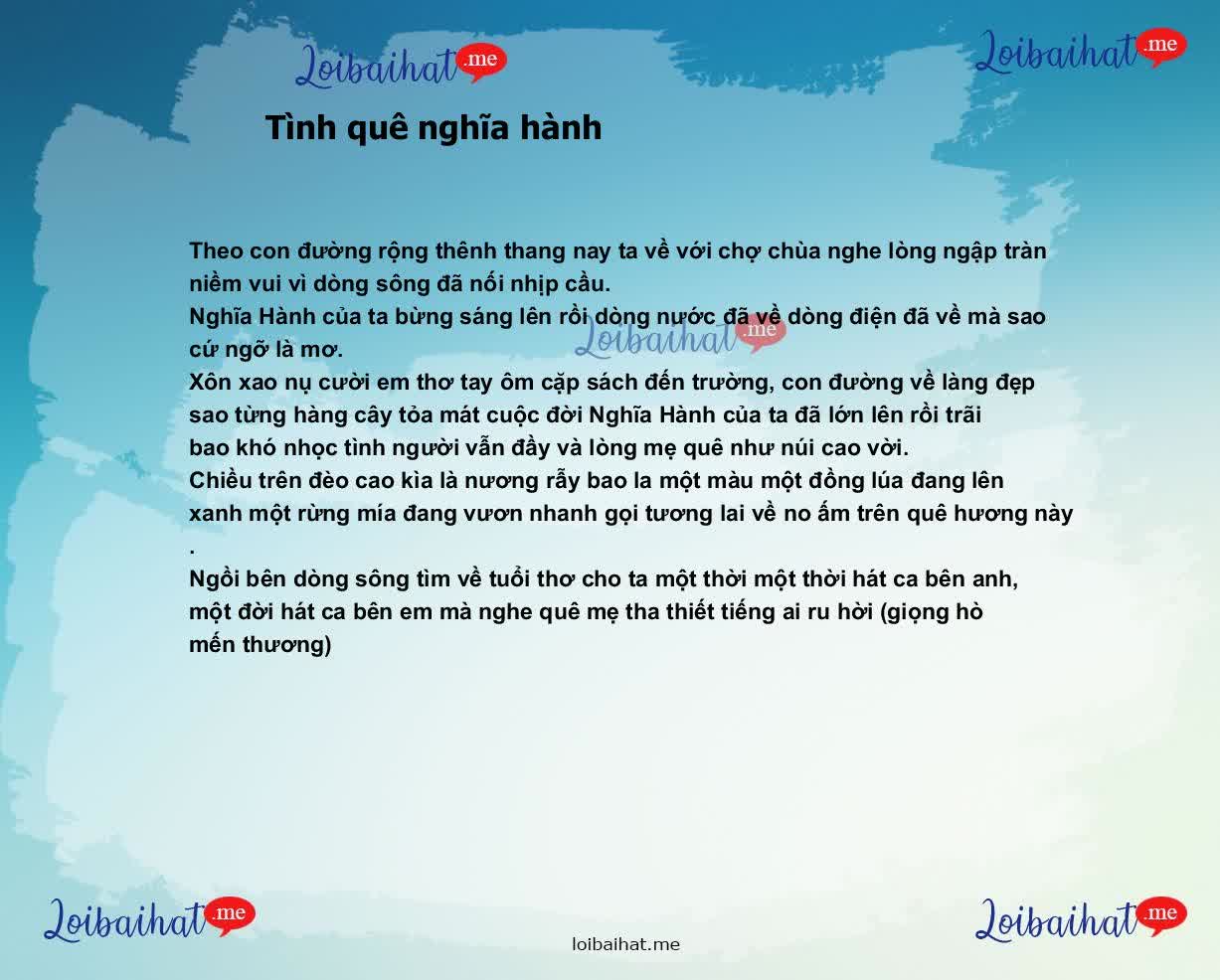Tình quê nghĩa hành