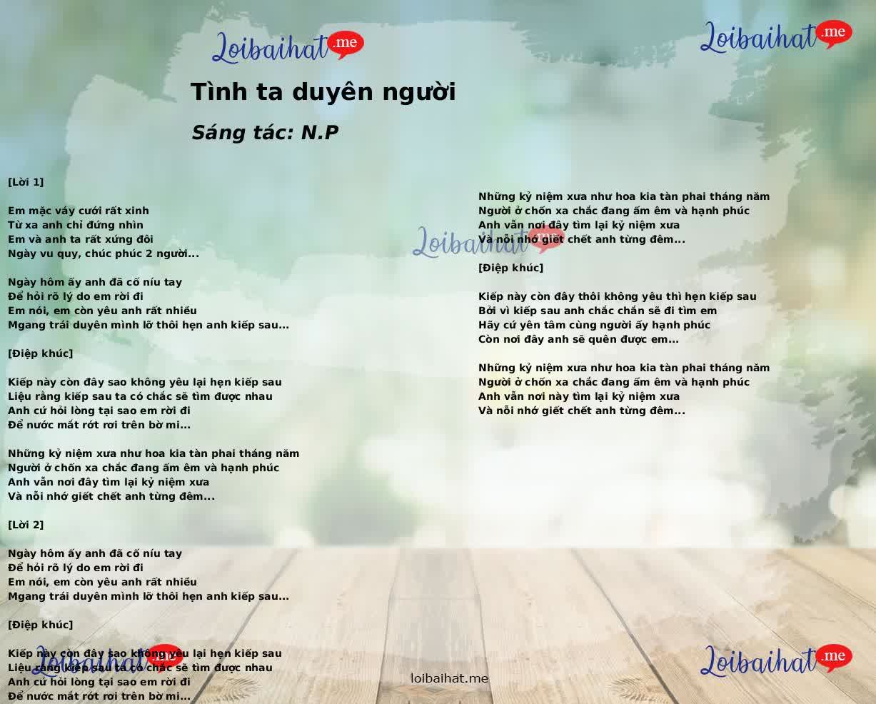 Tình ta duyên người