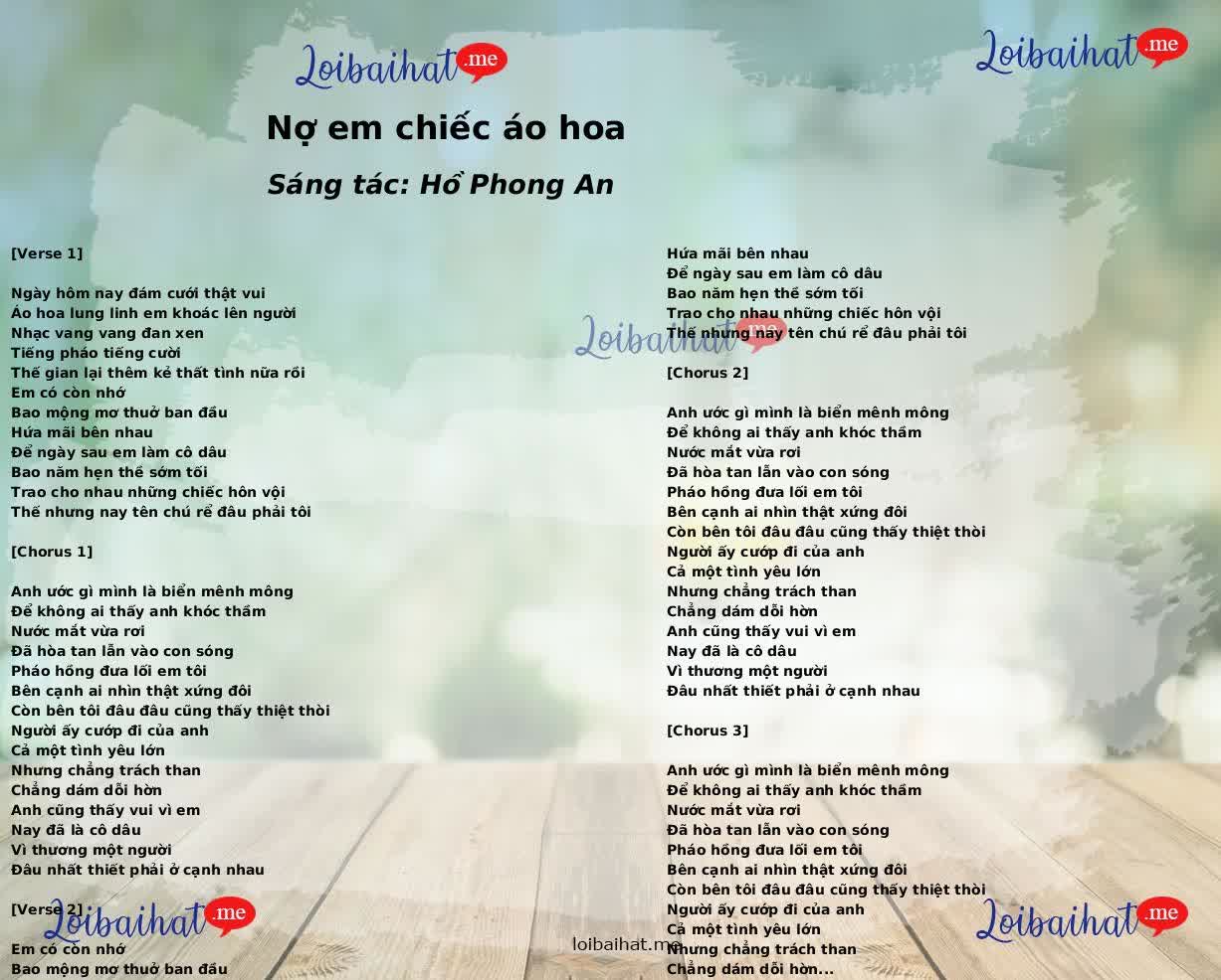Nợ em chiếc áo hoa