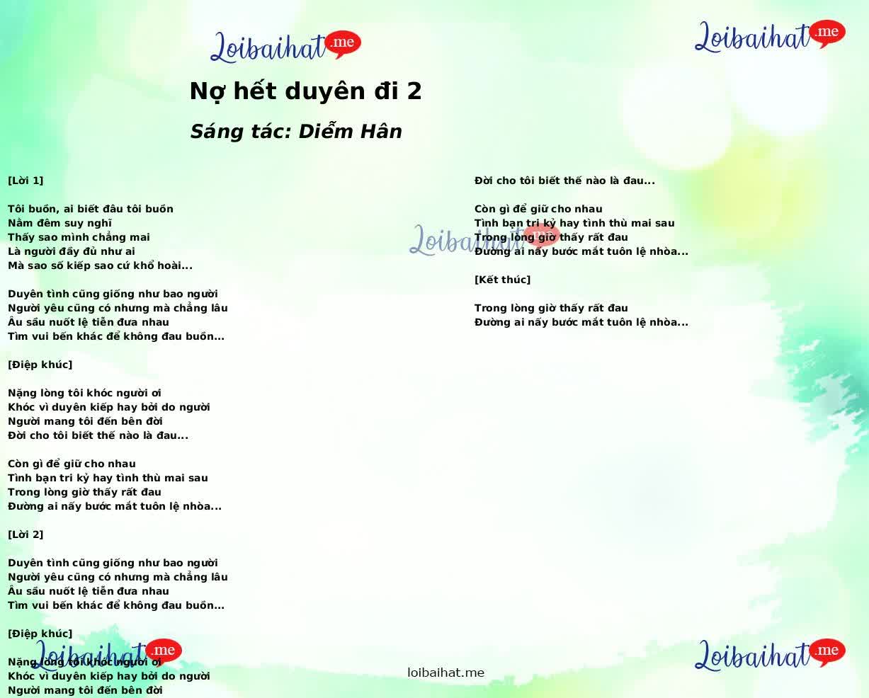 Nợ hết duyên đi 2