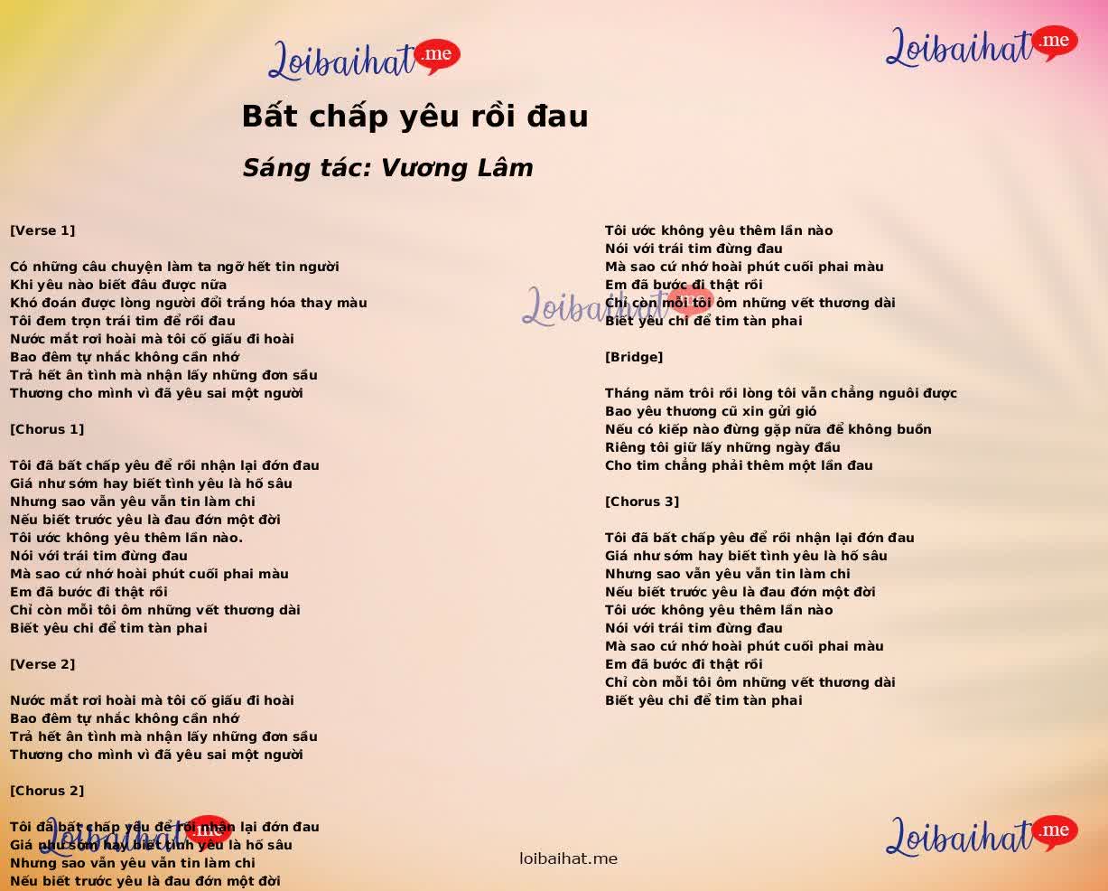 Bất chấp yêu rồi đau