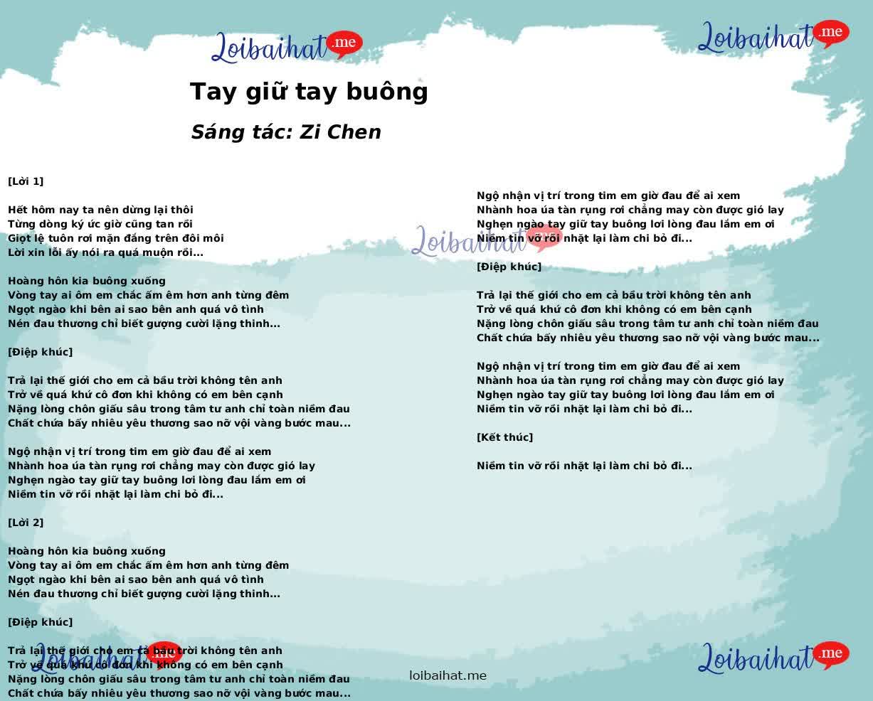 Tay giữ tay buông
