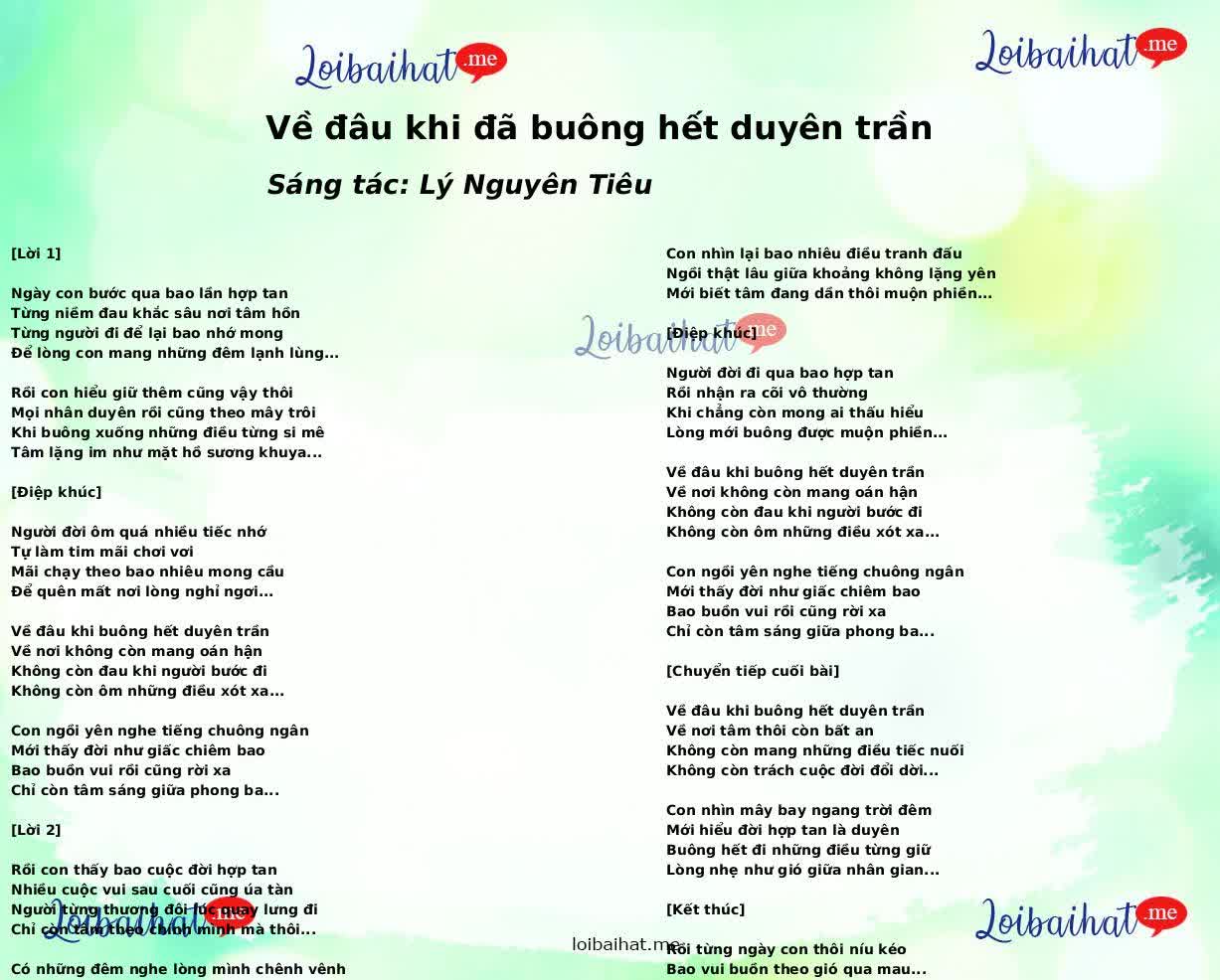 Về đâu khi đã buông hết duyên trần