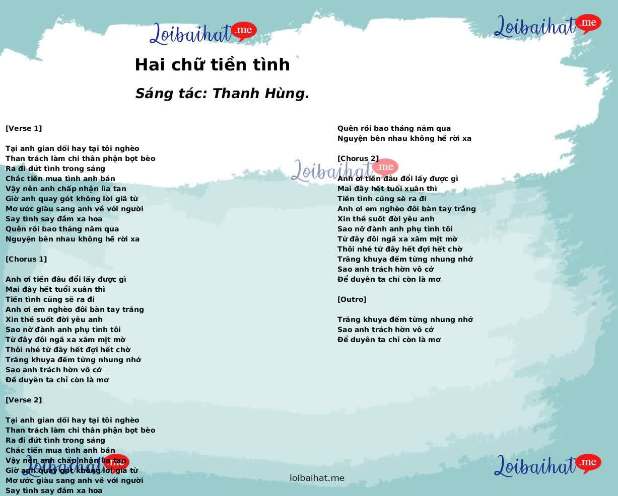 Hai chữ tiền tình