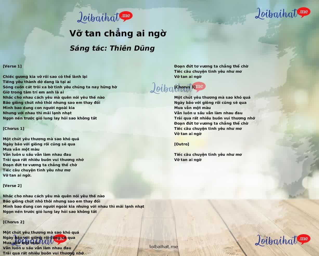 Vỡ tan chẳng ai ngờ