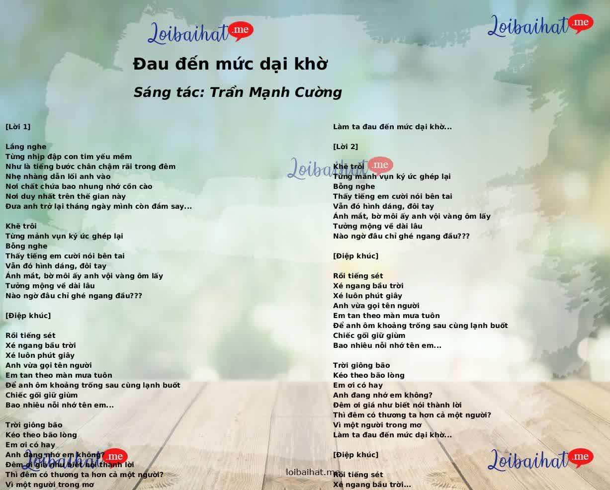 Đau đến mức dại khờ