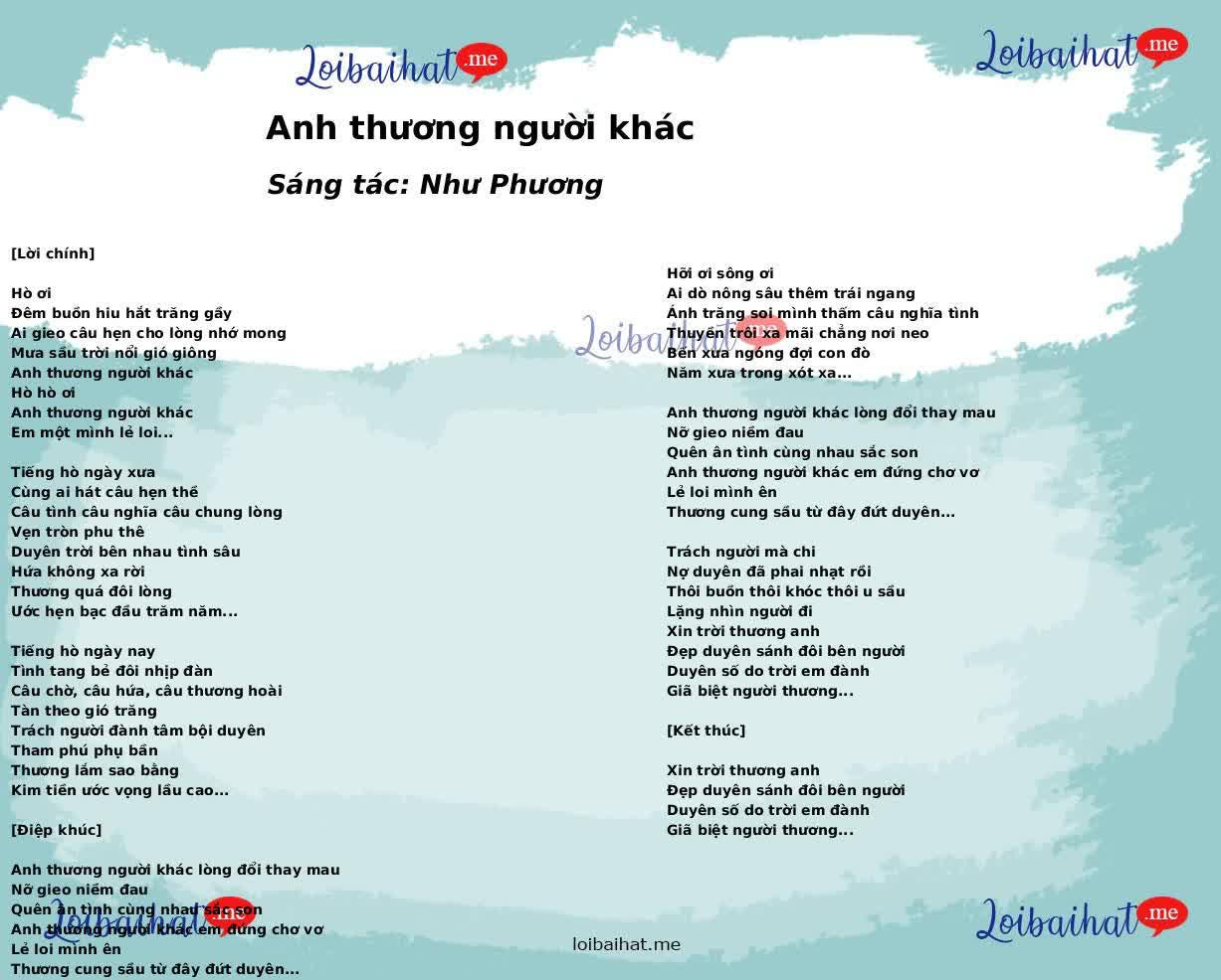 Anh thương người khác