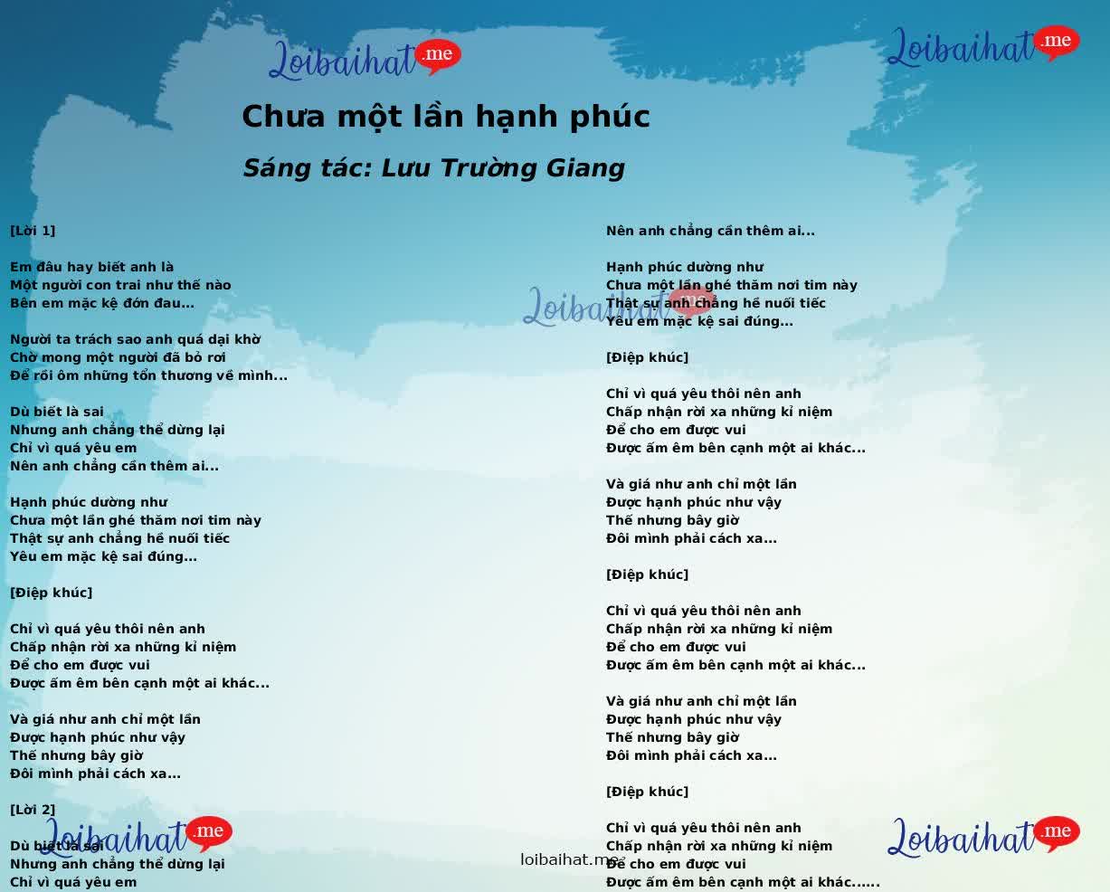 Chưa một lần hạnh phúc