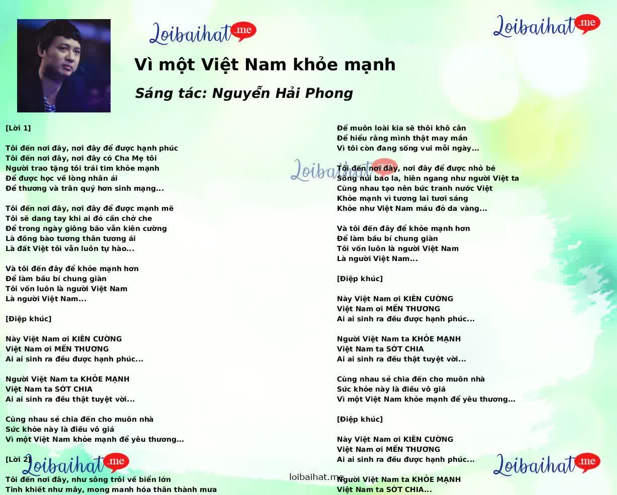 Vì một Việt Nam khỏe mạnh