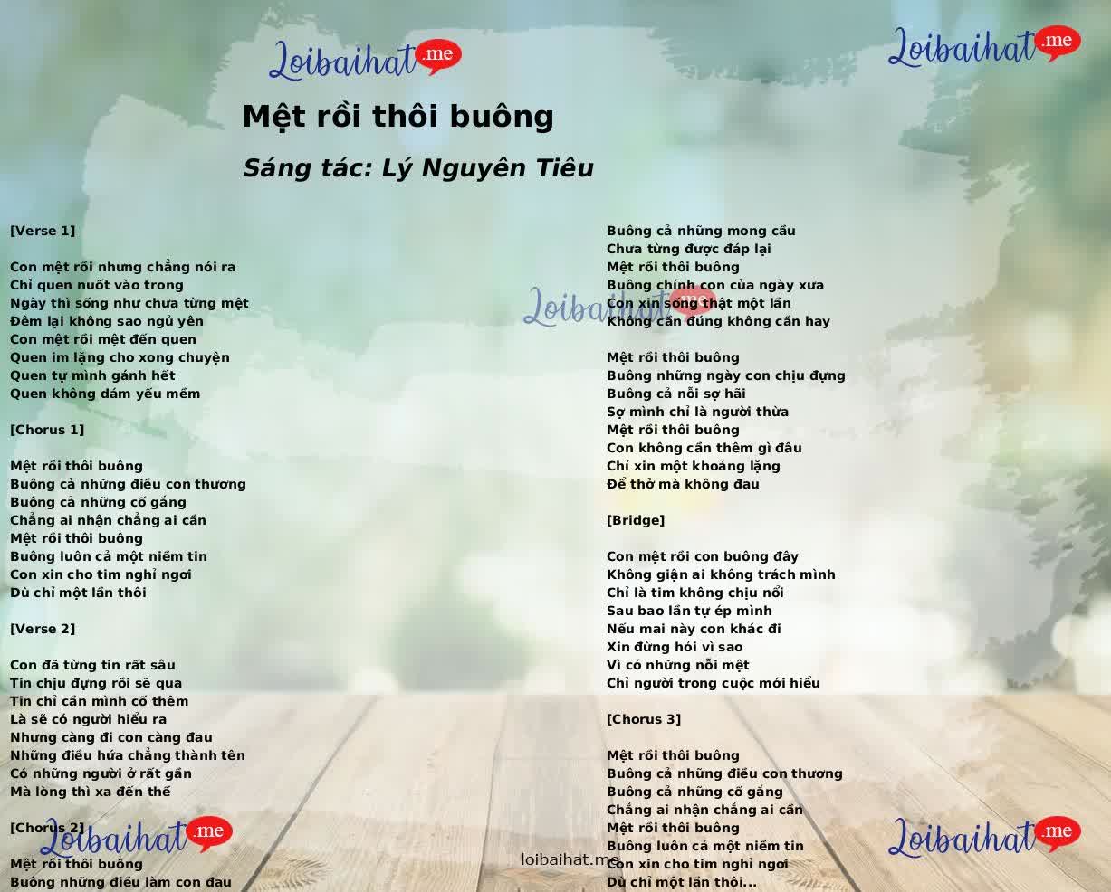 Mệt rồi thôi buông