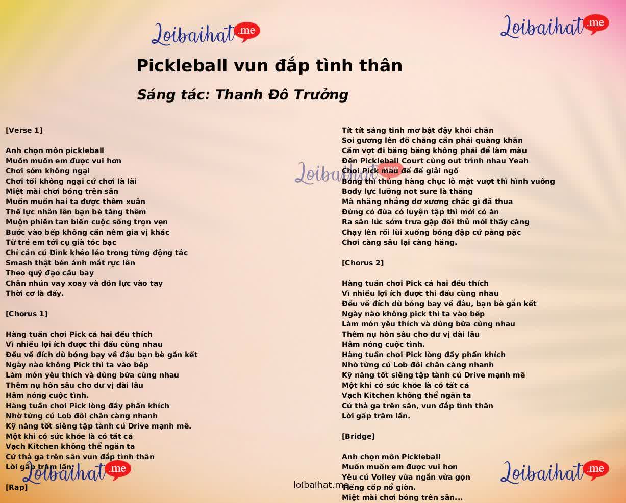 Pickleball vun đắp tình thân