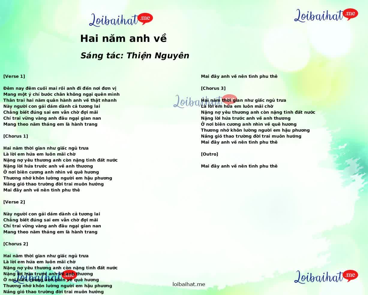 Hai năm anh về