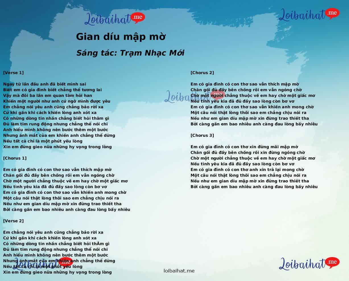 Gian díu mập mờ