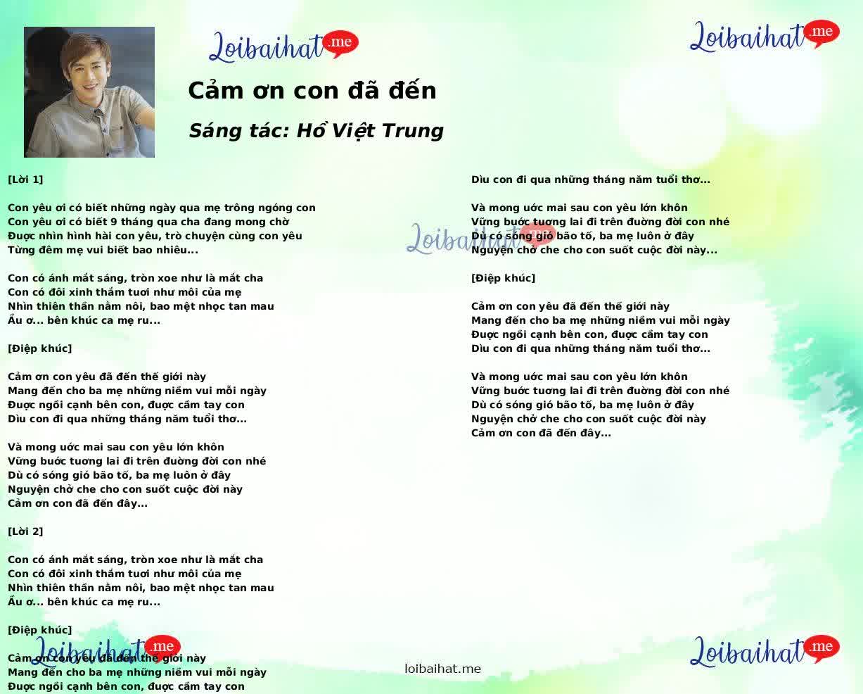 Cảm ơn con đã đến