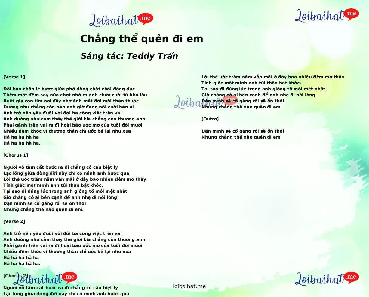 Chẳng thể quên đi em