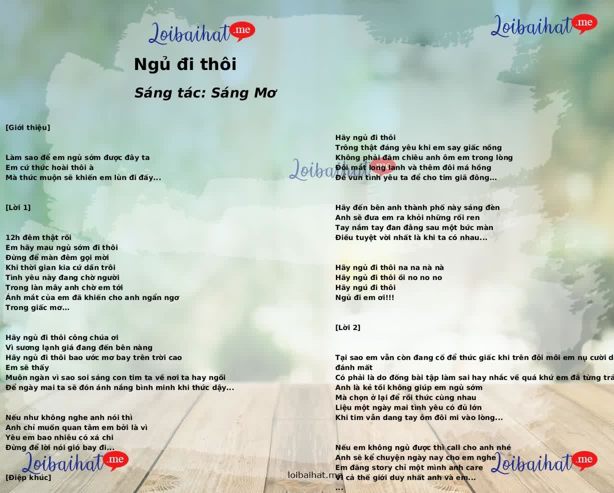 Ngủ đi thôi