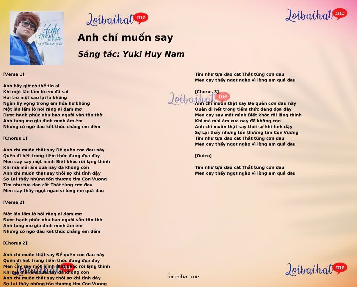 Anh chỉ muốn say