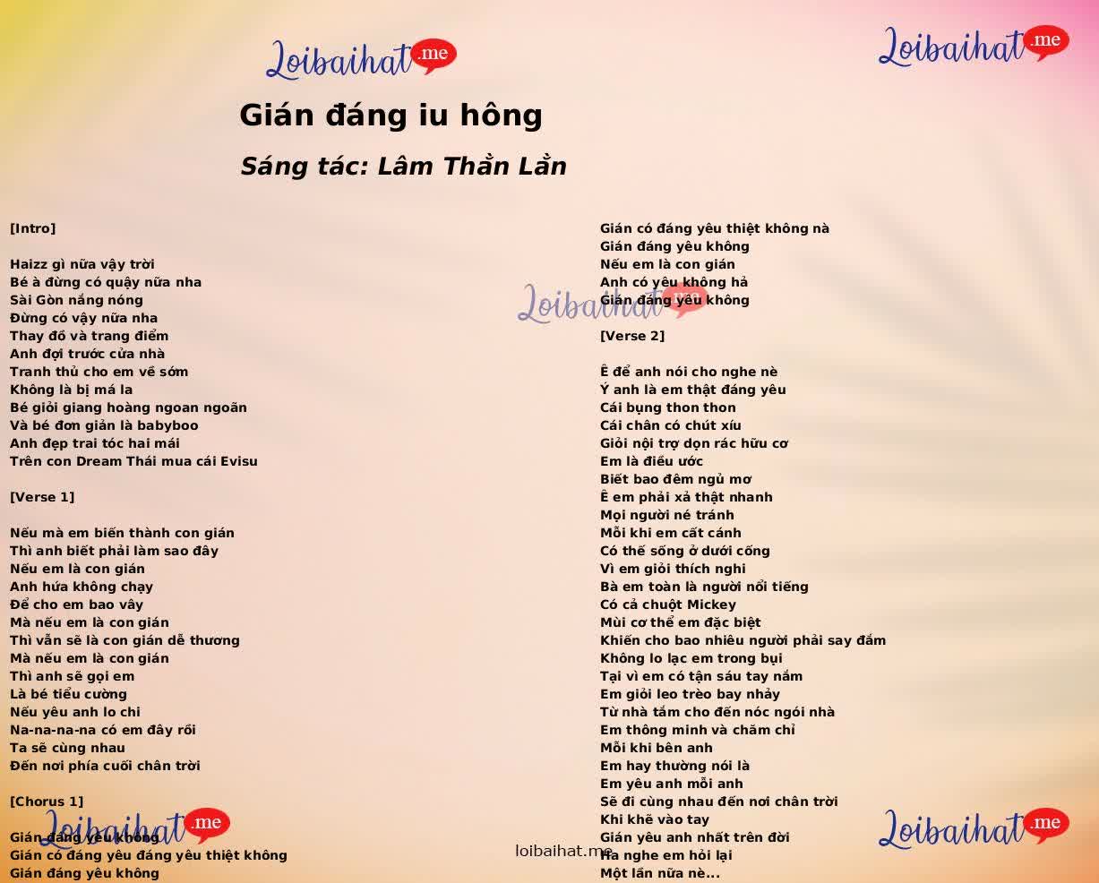 Gián đáng iu hông