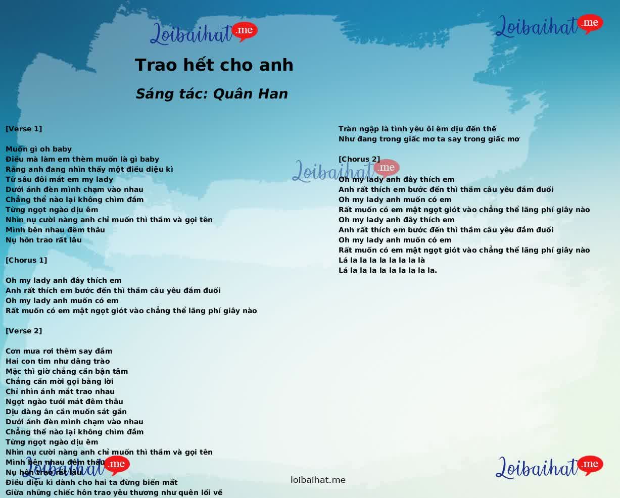Trao hết cho anh