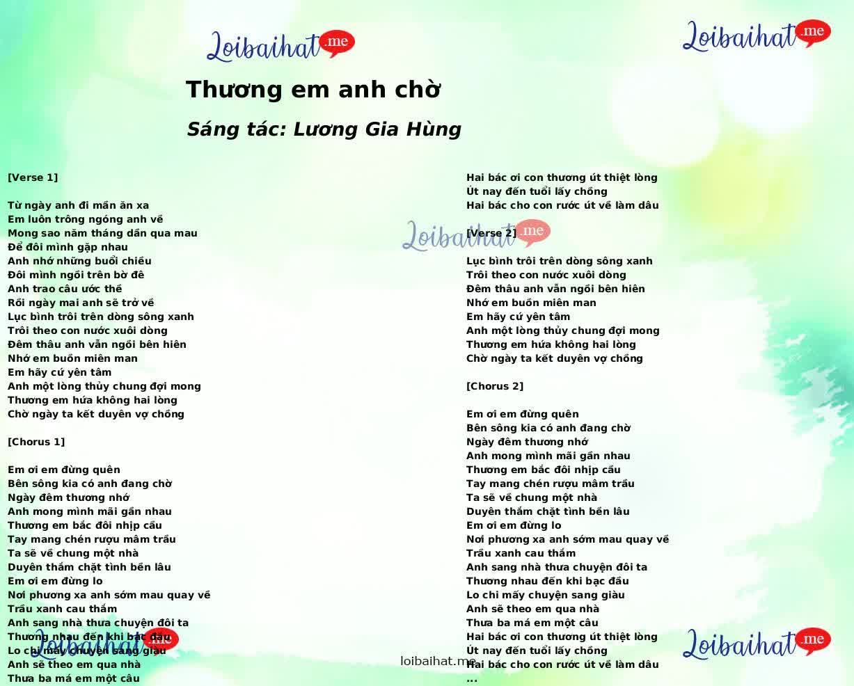 Thương em anh chờ