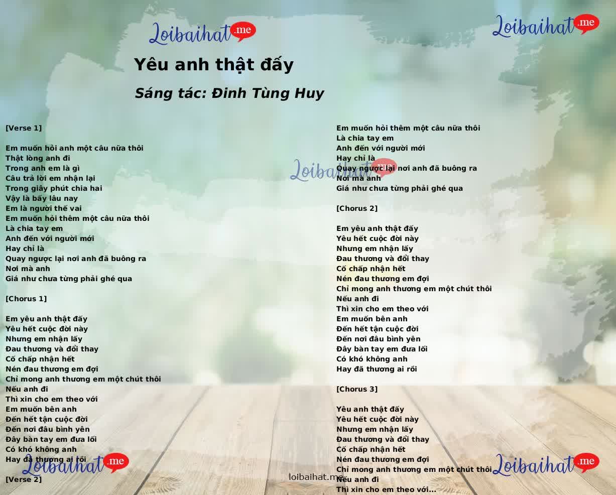 Yêu anh thật đấy