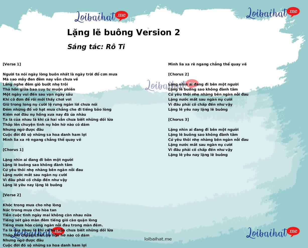 Lặng lẽ buông Version 2