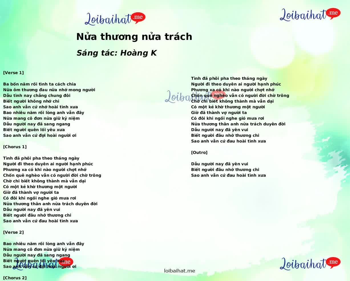 Nửa thương nửa trách