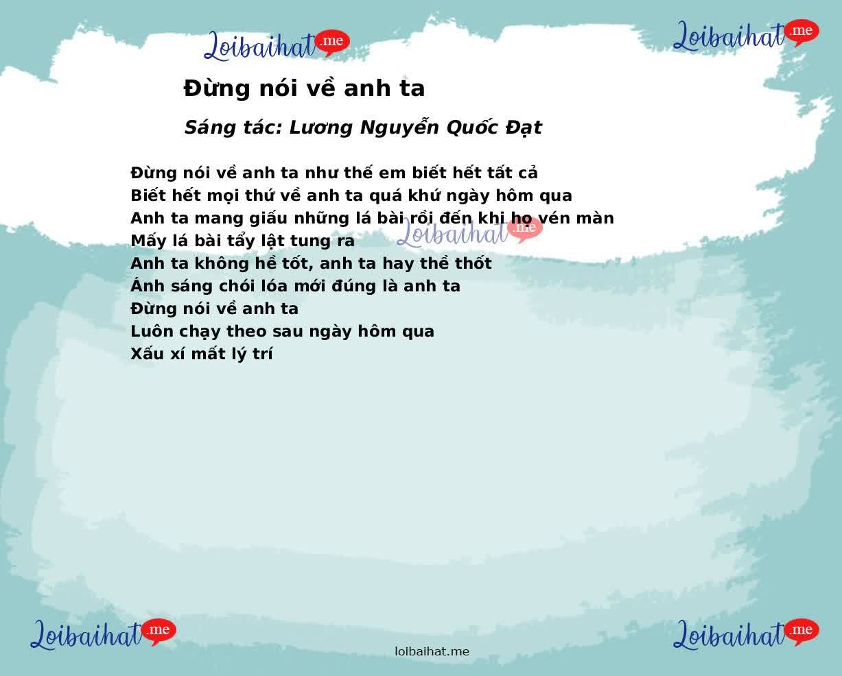 Đừng nói về anh ta