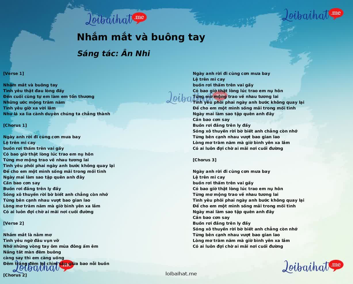 Nhắm mắt và buông tay