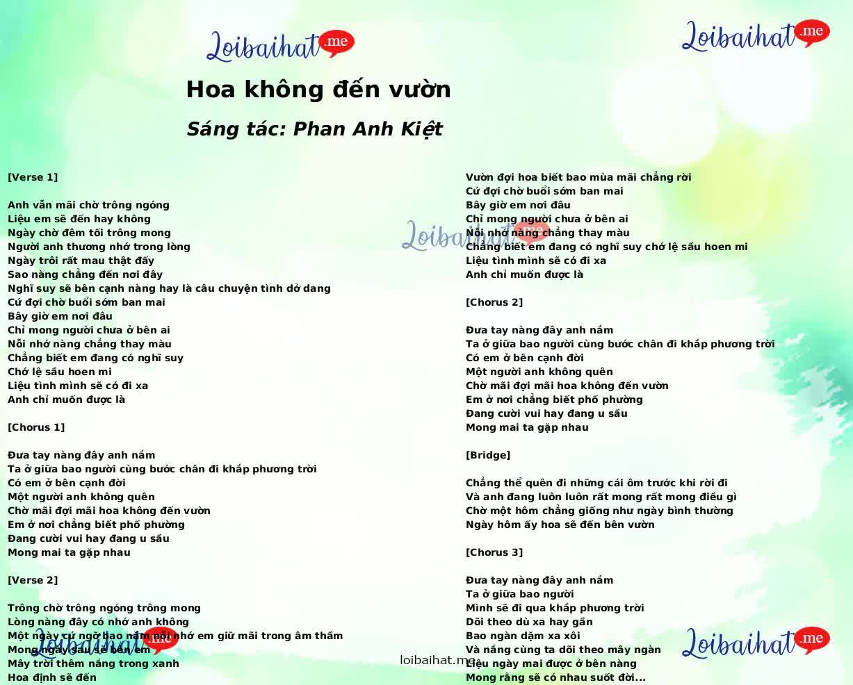 Hoa không đến vườn