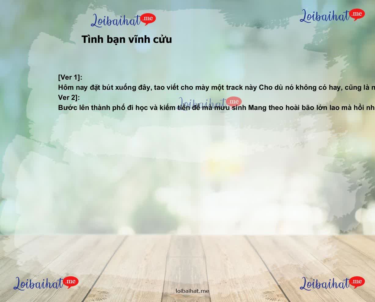 Tình bạn vĩnh cửu