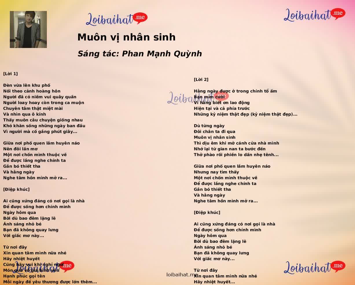 Muôn vị nhân sinh