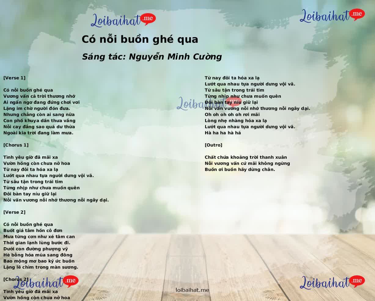 Có nỗi buồn ghé qua