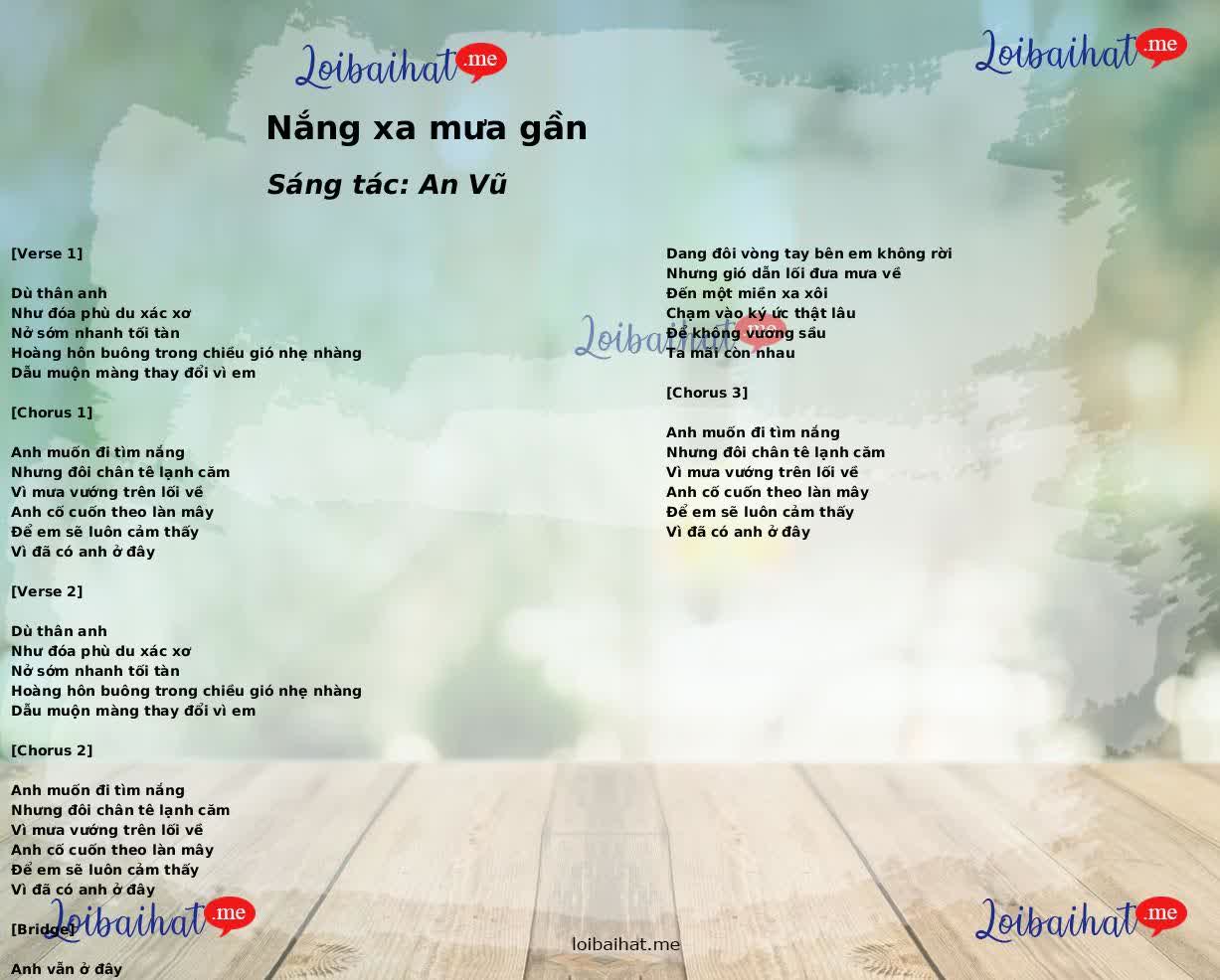 Nắng xa mưa gần