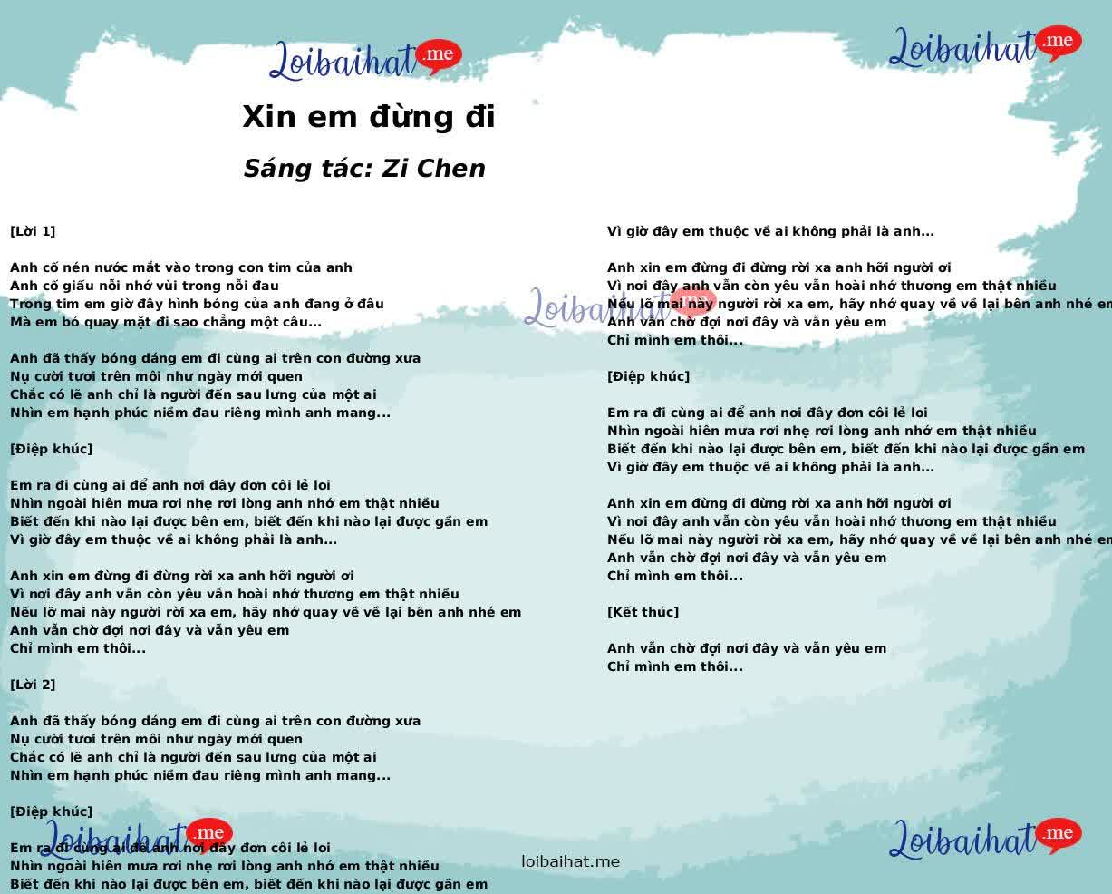 Xin em đừng đi