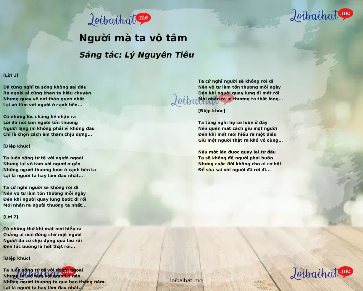 Người mà ta vô tâm