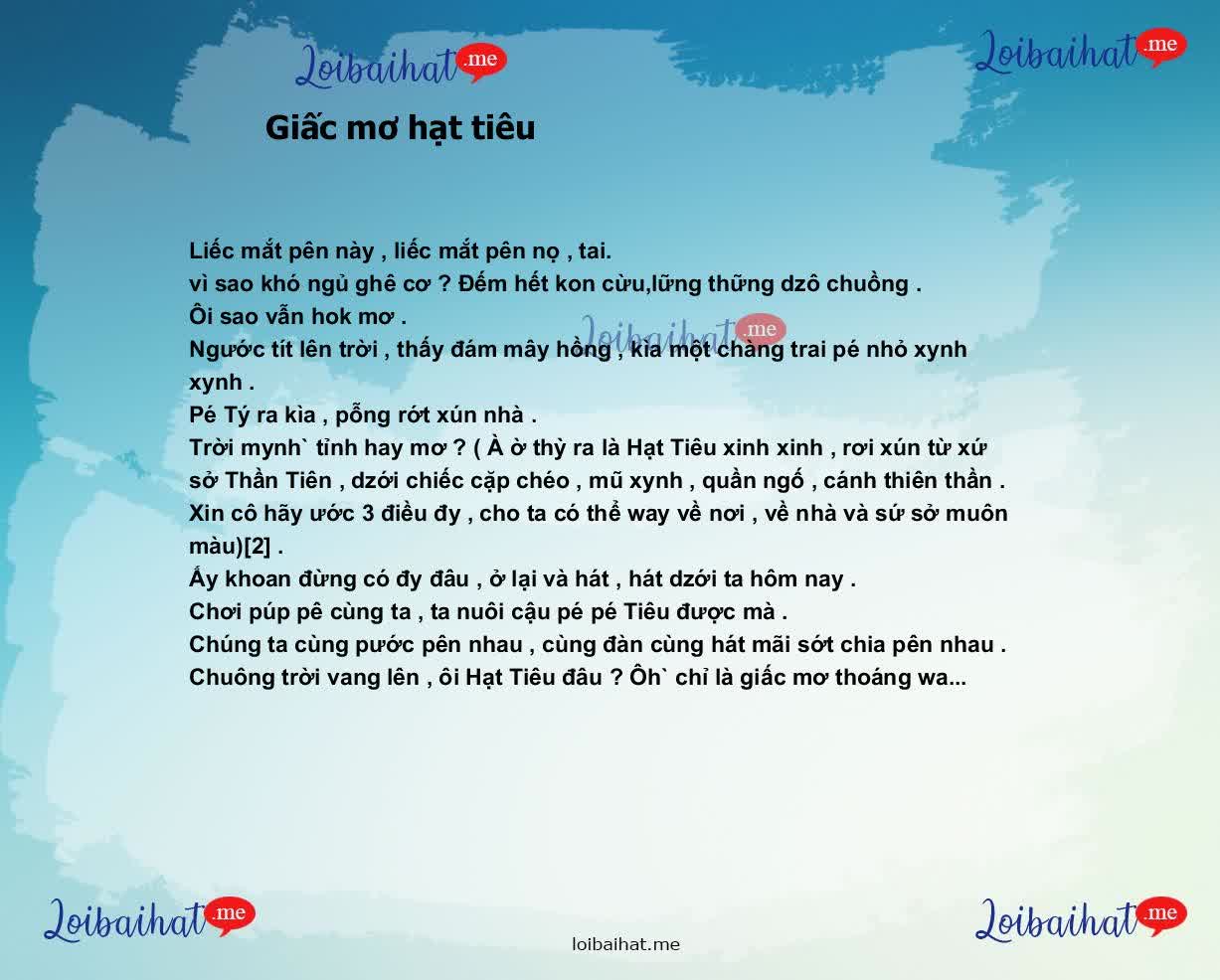 Giấc mơ hạt tiêu