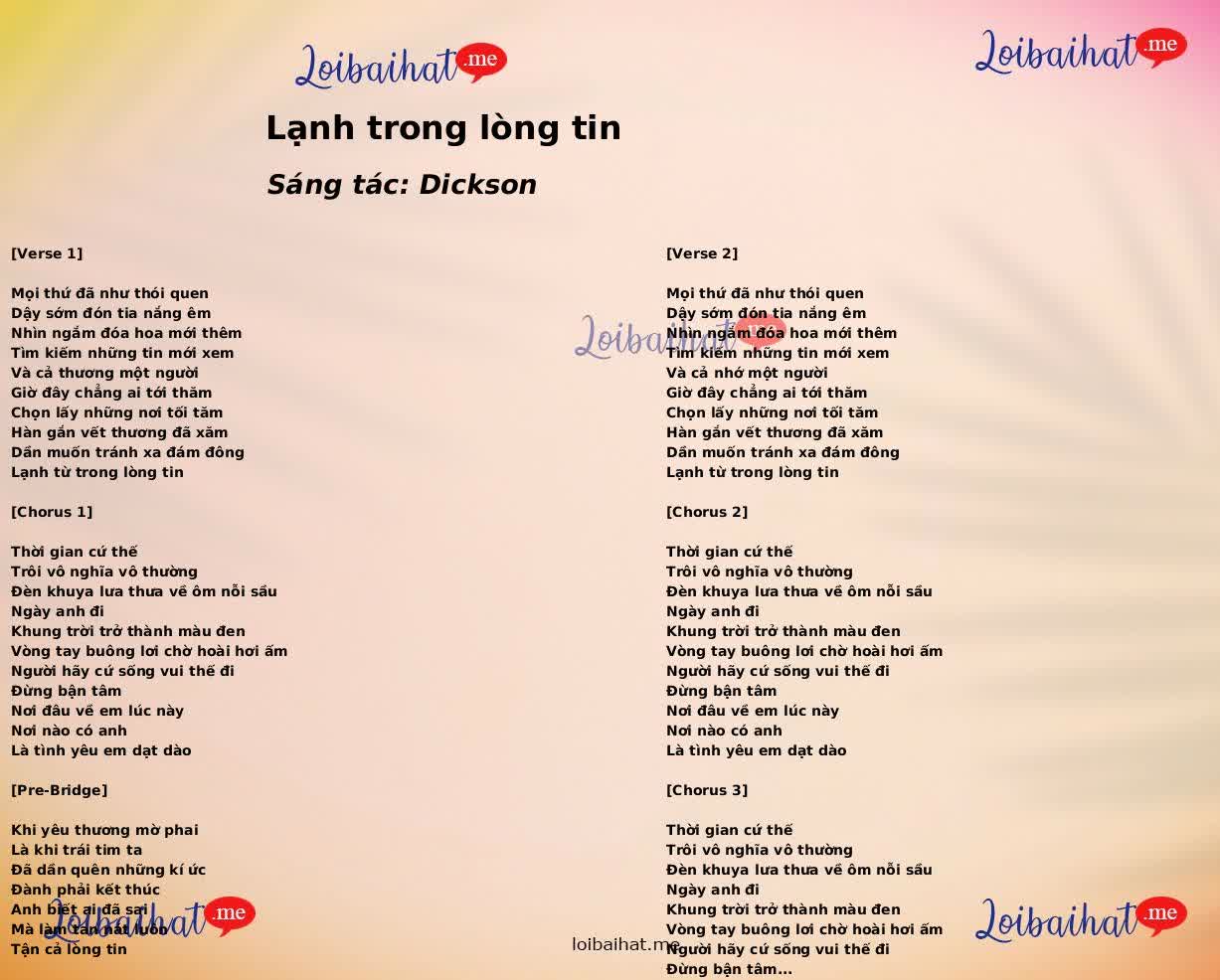 Lạnh trong lòng tin