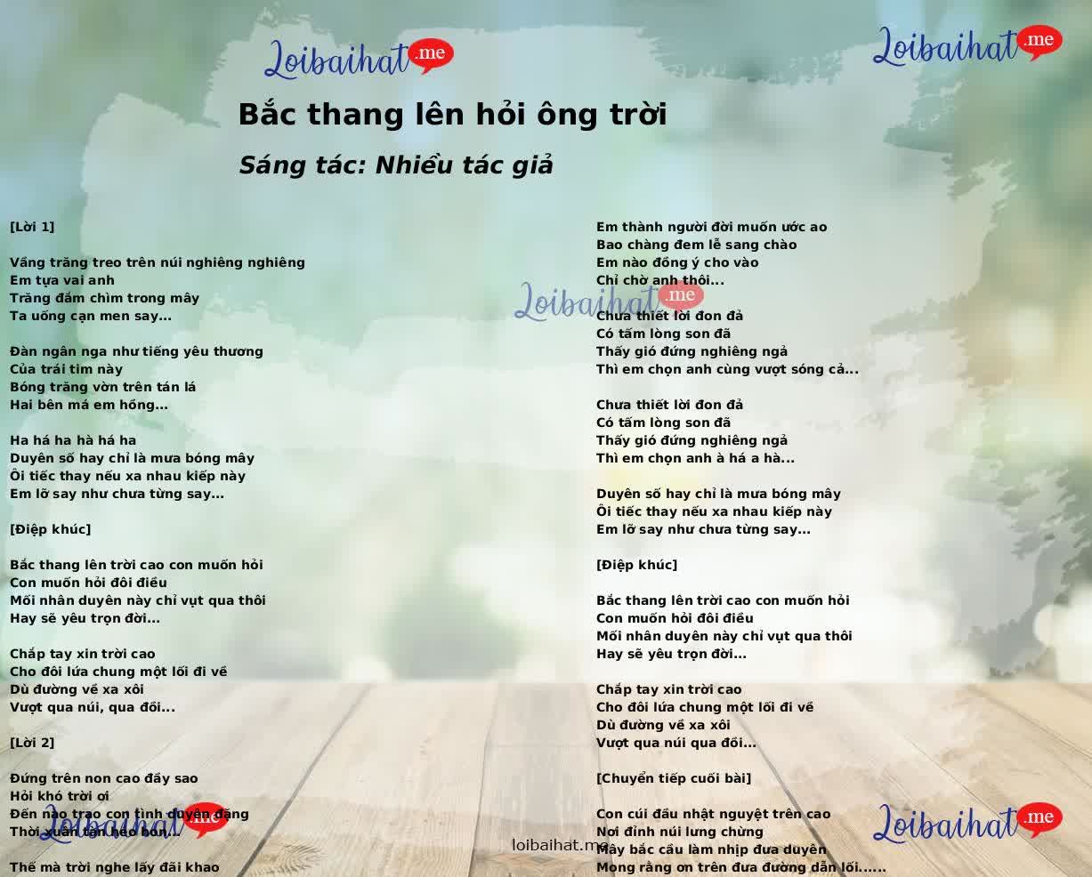 Bắc thang lên hỏi ông trời