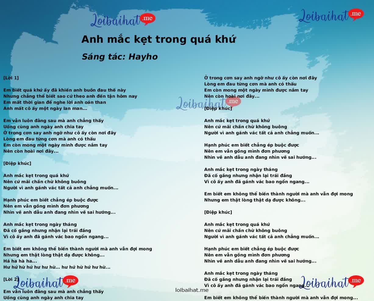 Anh mắc kẹt trong quá khứ
