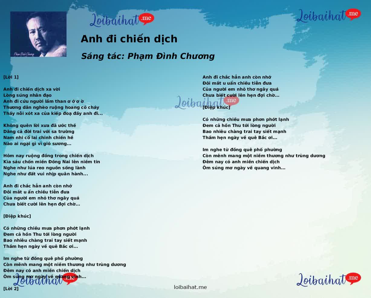 Anh đi chiến dịch